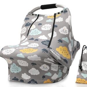 Acrabros Baby Car Seat Cover/Nursing Cover Canopy Sheep and Clouds